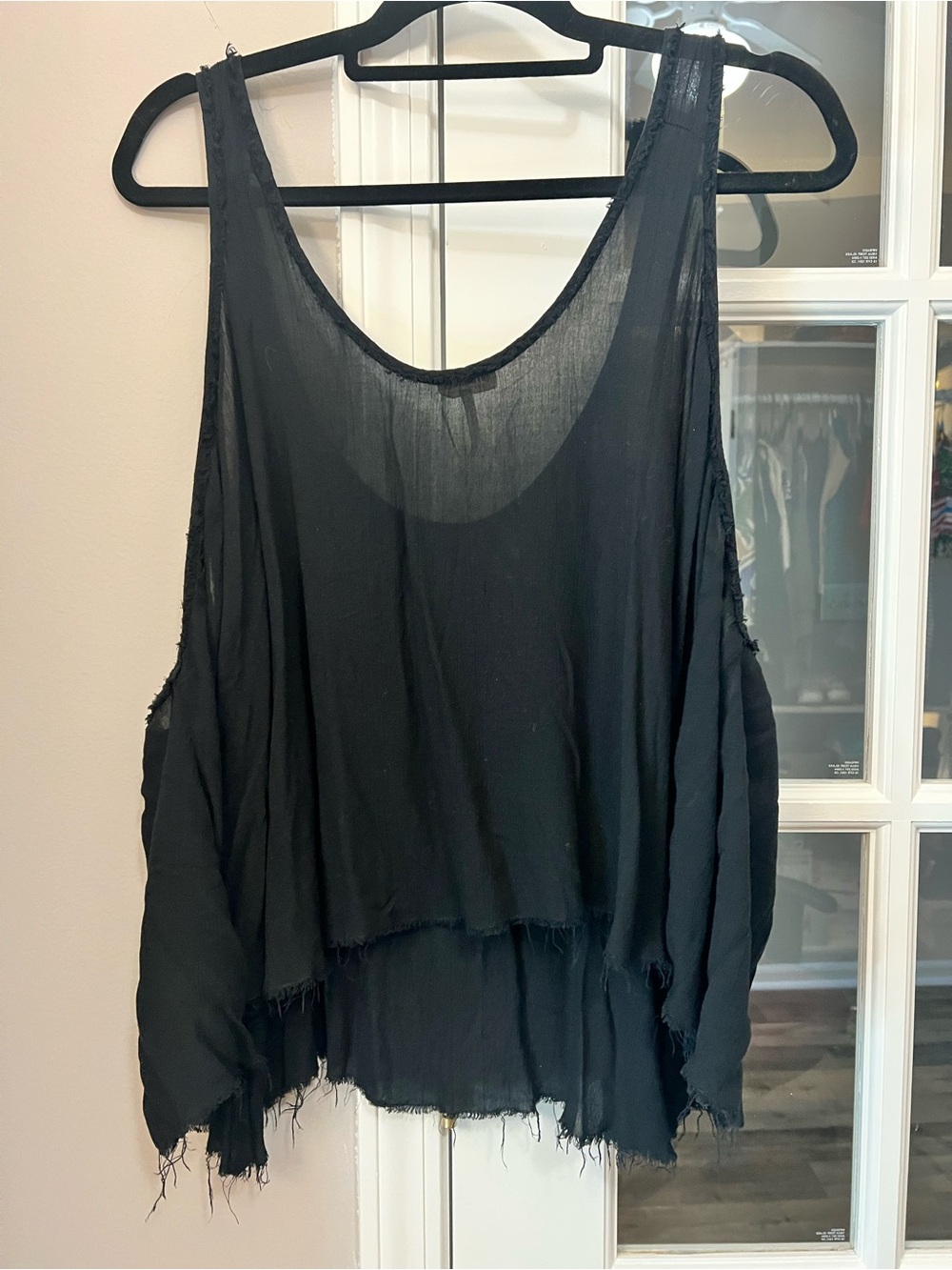 Free People Black Flowing Sleeveless Scoop Tank-perfect layering piece! - Picture 2 of 6